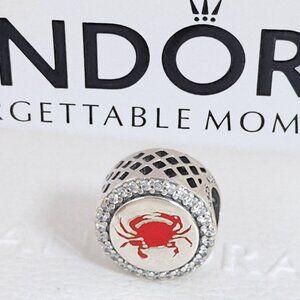 Pandora Maryland Crab Mixed Enamel Exclusive Bead Charm S925 Silver with box